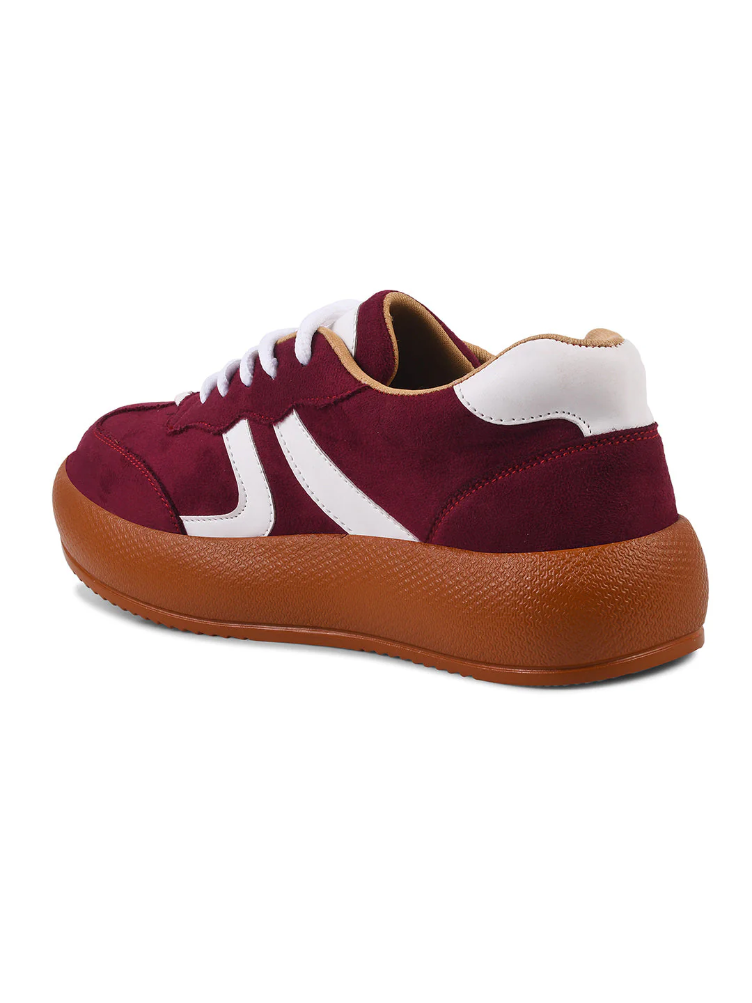 Suede lace up sneakers with cushioned sole - Image 8