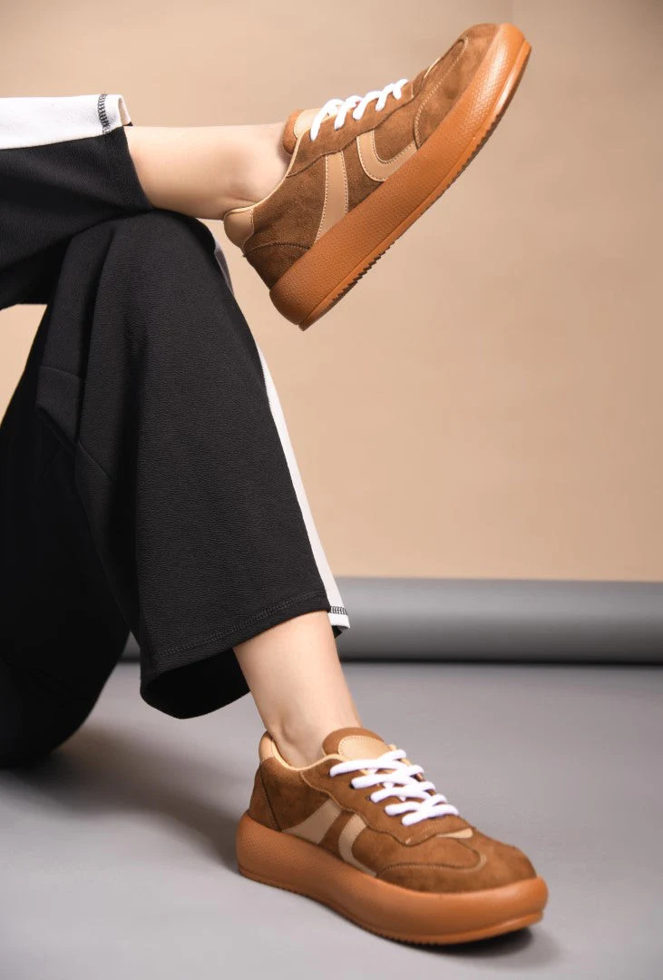 JM Looks Suede lace up sneakers with cushioned sole - Image 10