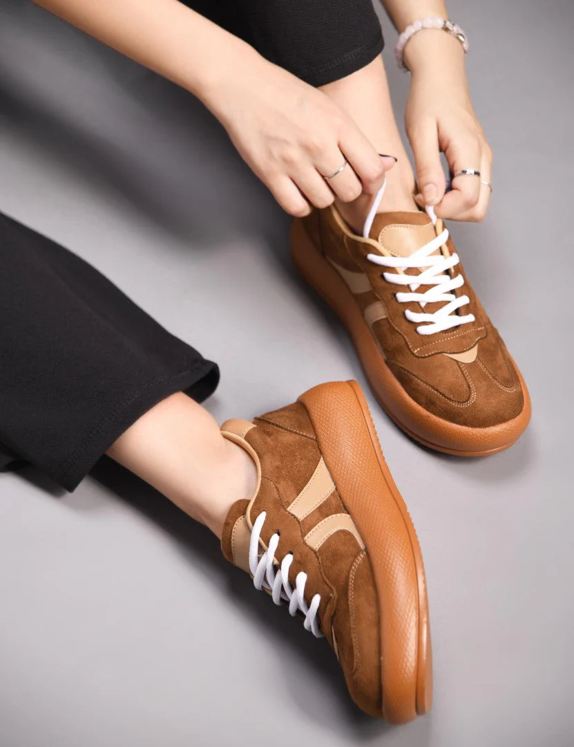 JM Looks Suede lace up sneakers with cushioned sole - Image 11