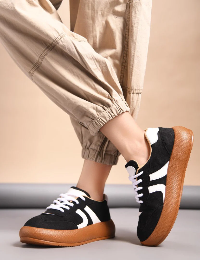 JM Looks Suede lace up sneakers with cushioned sole - Image 22