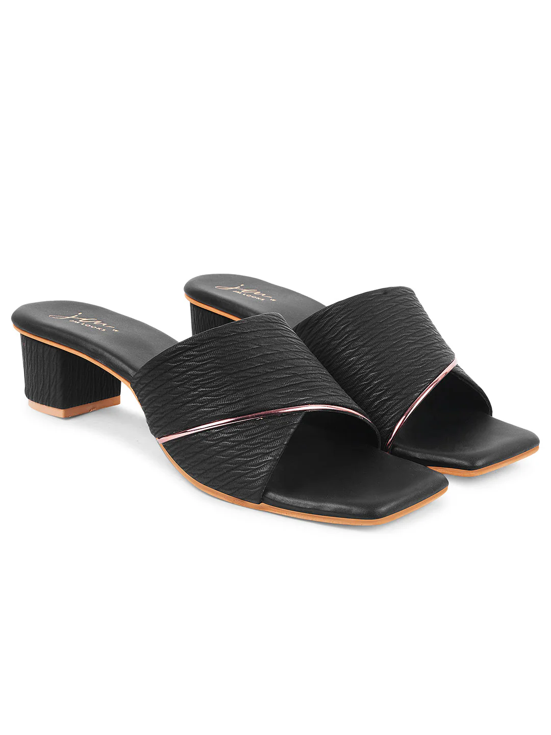 Jm Looks Textured Strap Block Heel Sandals - Image 11