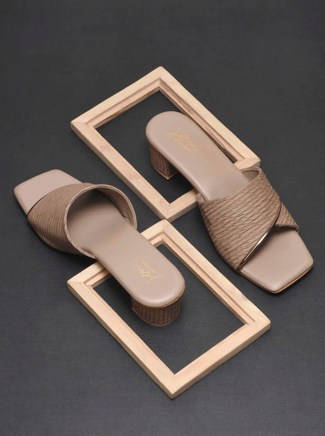 Jm Looks Textured Strap Block Heel Sandals - Image 2