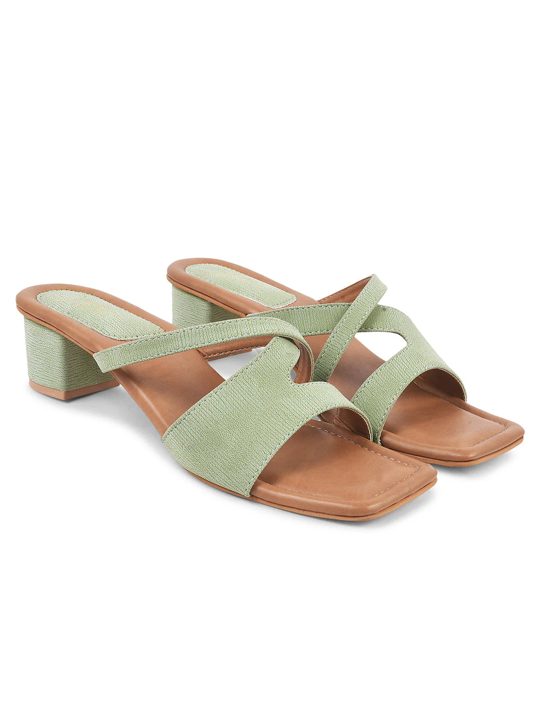 JM Looks Block Heel Dual Strap Women Sandals - Image 5