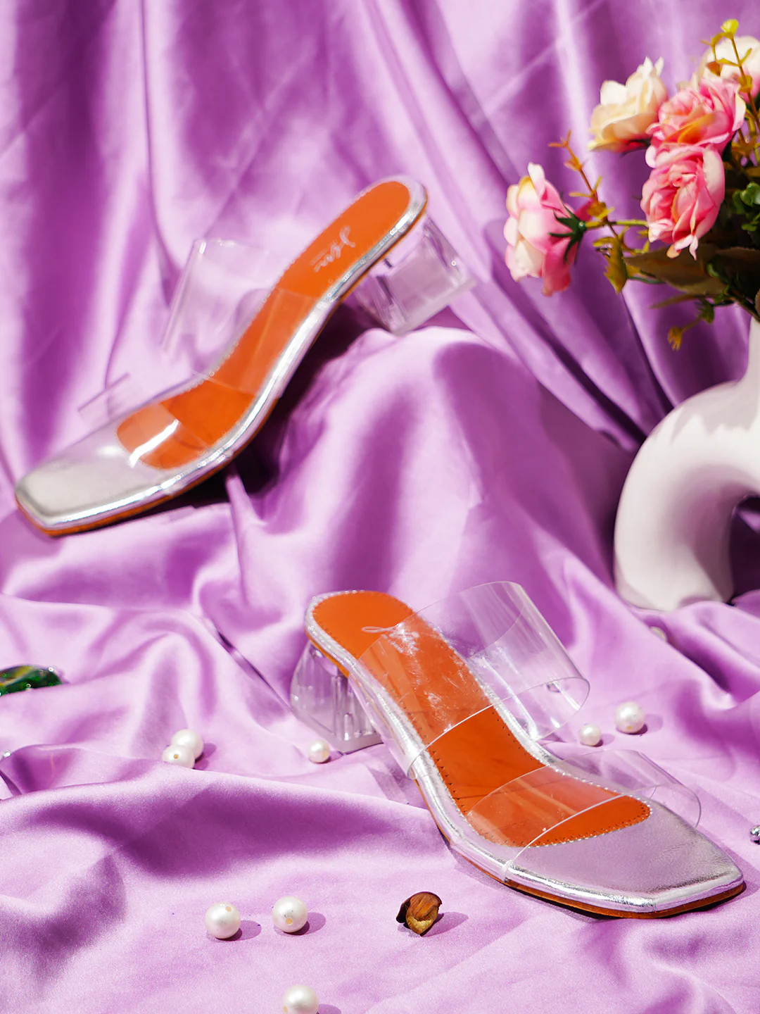 Clear Strap Block Heels for Women | Transparent Sandals with Clear Heel - Image 14