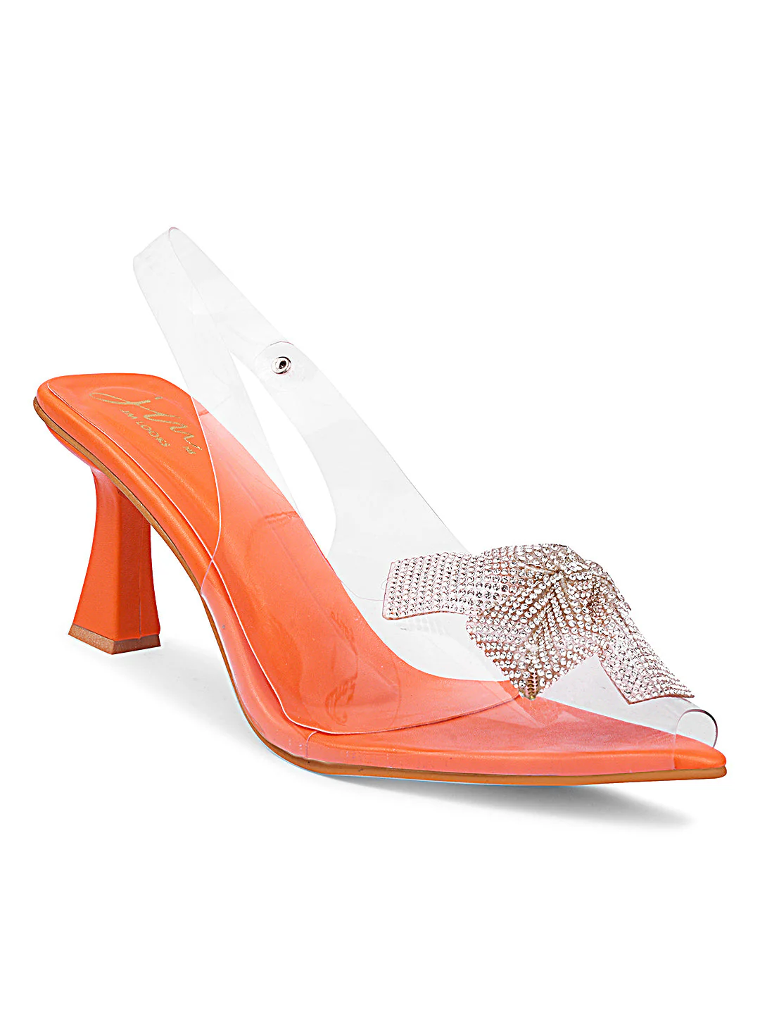 Transparent Heel Sandals for Women with Rhinestone Bow Slingback - Image 12