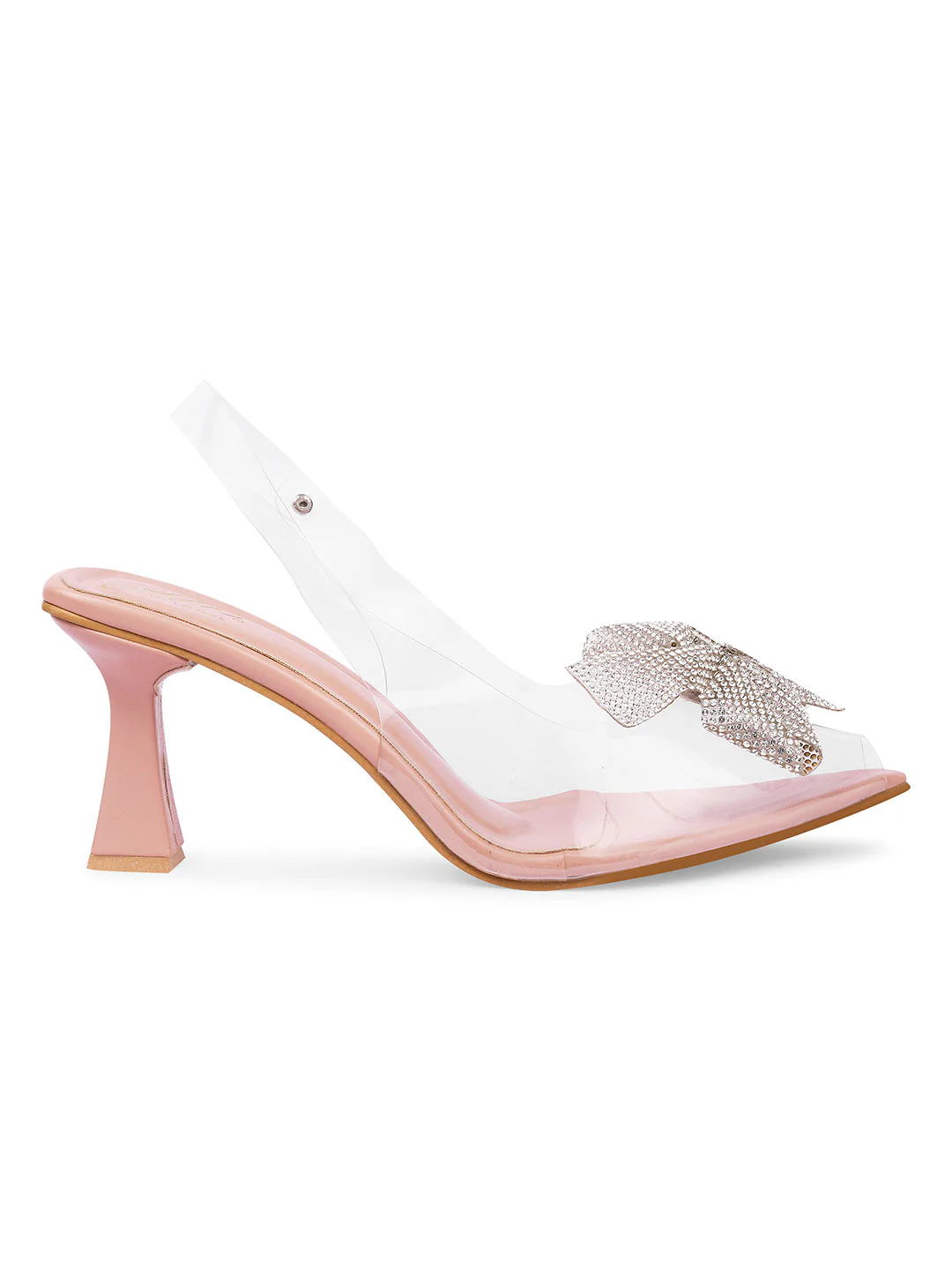 Transparent Heel Sandals for Women with Rhinestone Bow Slingback - Image 17