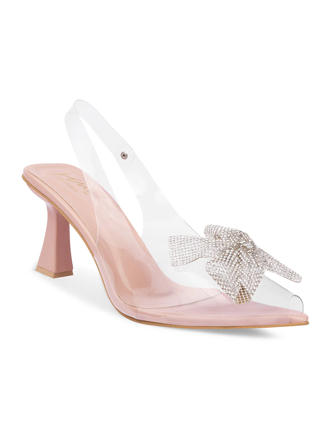 Transparent Heel Sandals for Women with Rhinestone Bow Slingback - Image 18