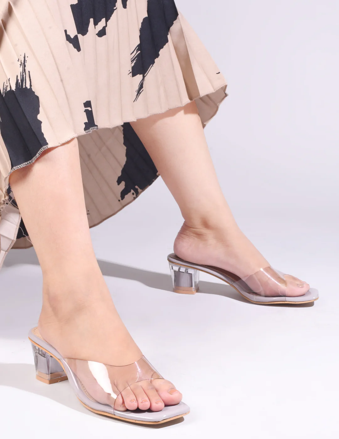 Jm Looks Women's Transparent Strap Block Heels - Image 7
