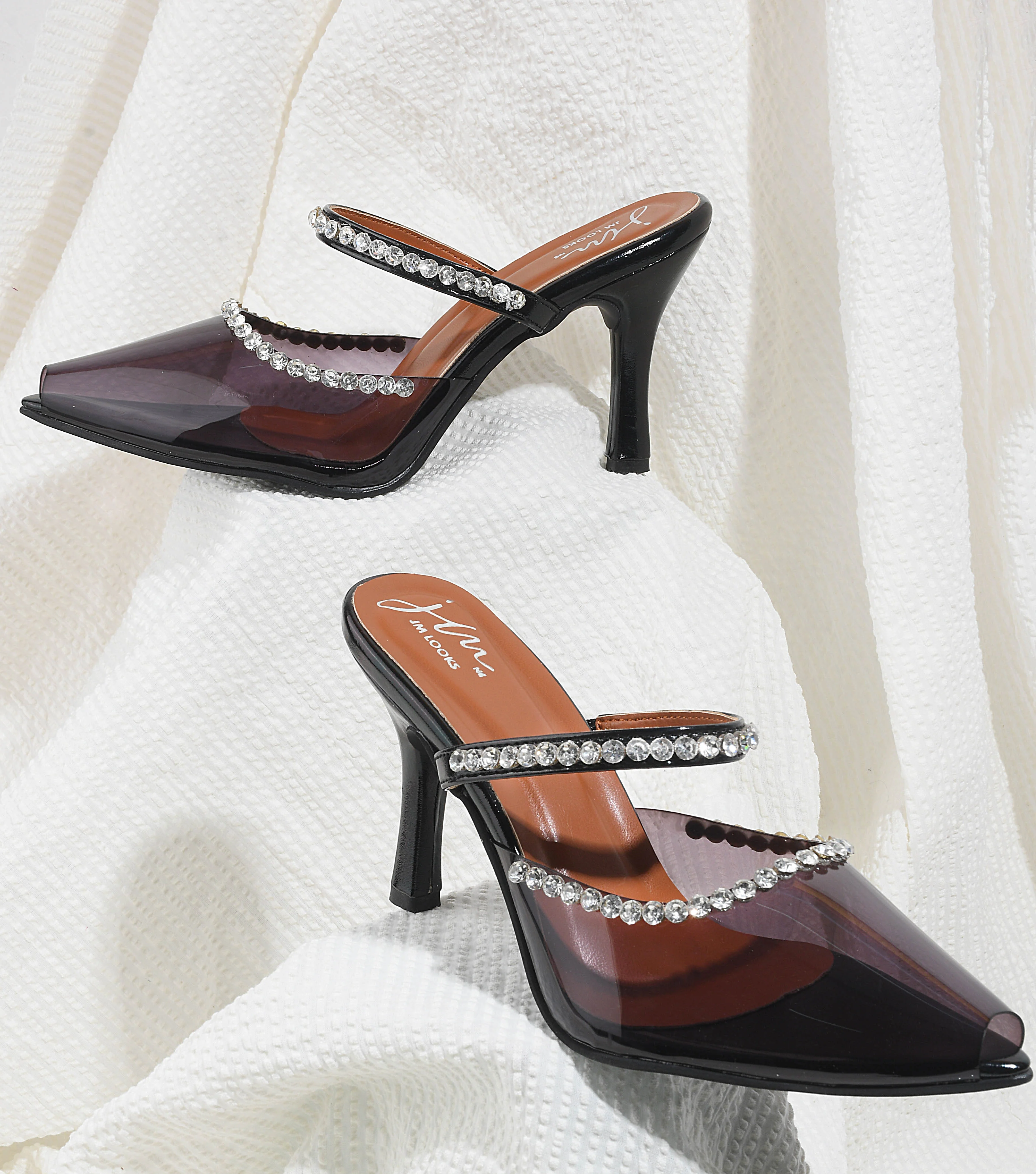 Jm Looks Embellished Pointed-Toe Heels for Women