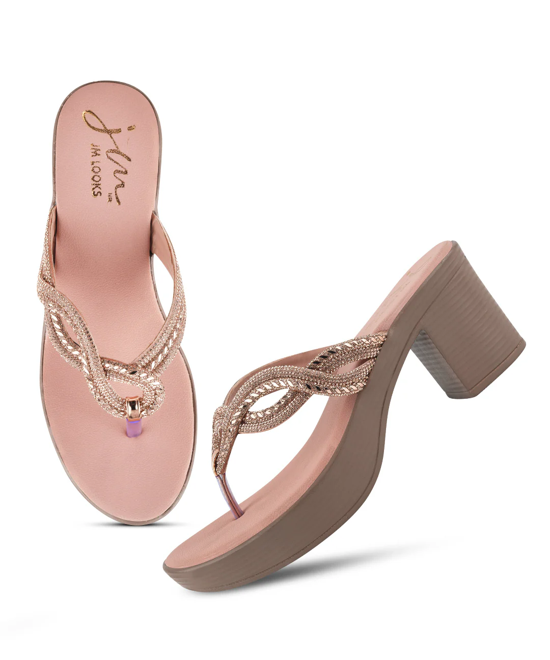 Embellished Block Heel Thong Wedges Platform Sandals for Women Party Wear - Image 11
