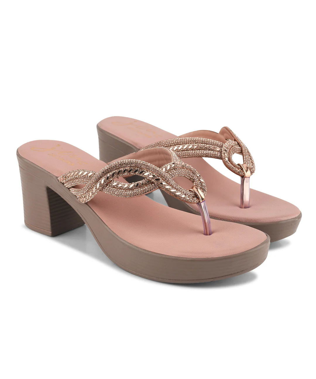 Embellished Block Heel Thong Wedges Platform Sandals for Women Party Wear - Image 12