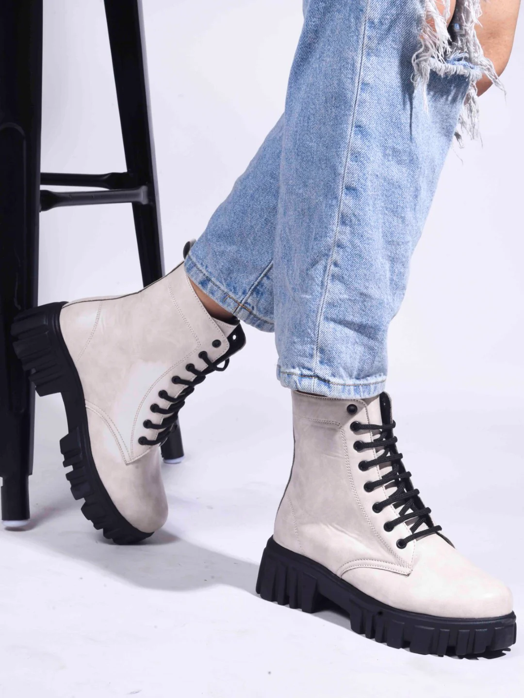 Jm Looks Rugged Lace-Up Combat Boots for Women & Girls