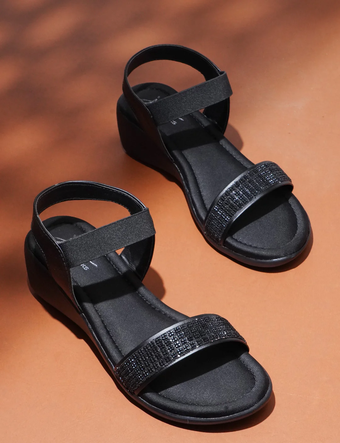 Jm Looks Women's Embellished Ankle Strap Wedge Sandals