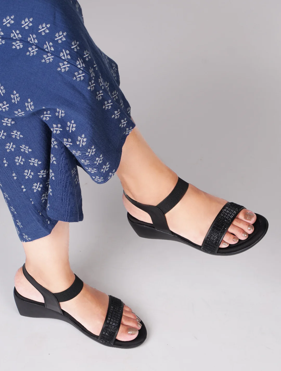 Jm Looks Women's Embellished Ankle Strap Wedge Sandals - Image 2