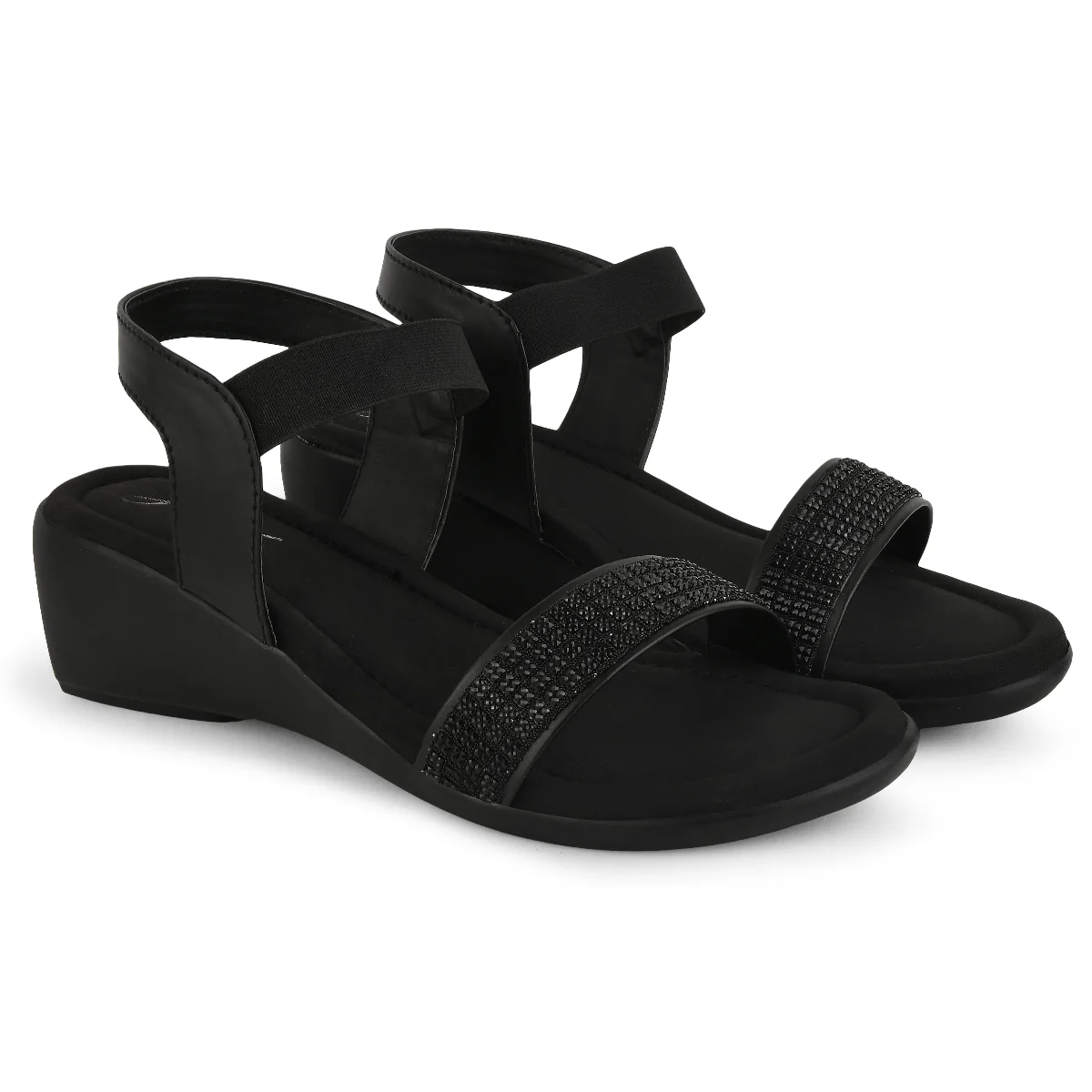 Jm Looks Women's Embellished Ankle Strap Wedge Sandals - Image 5