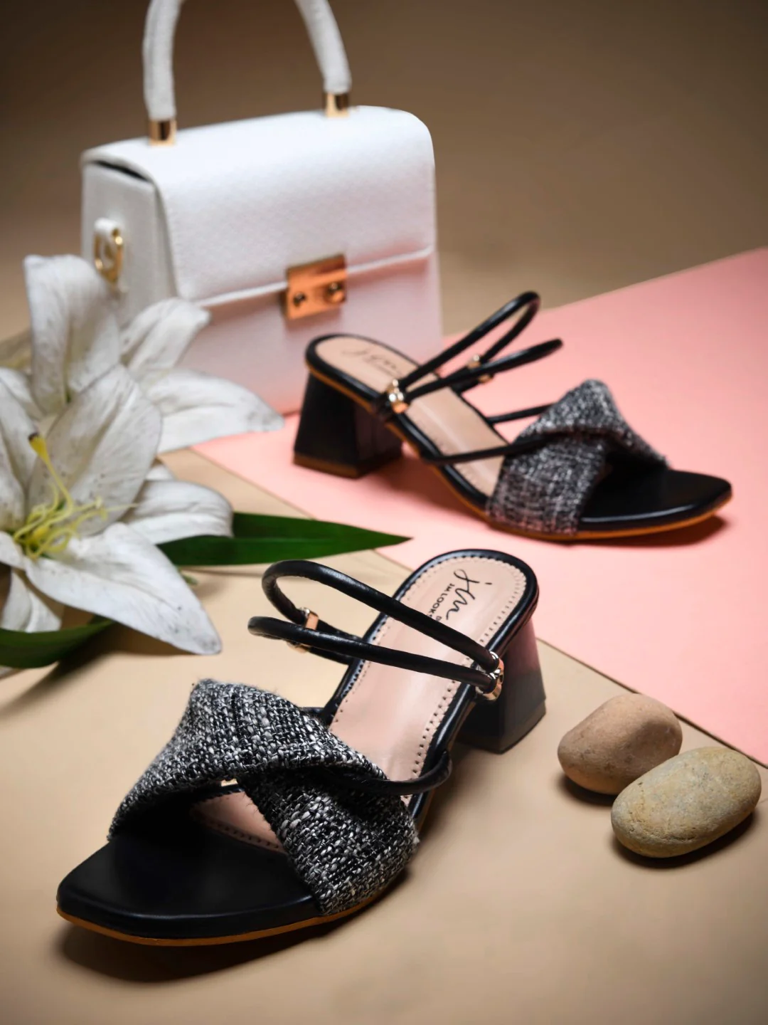 Textured Strap Block Heels for Women with Slingback Style - Image 9