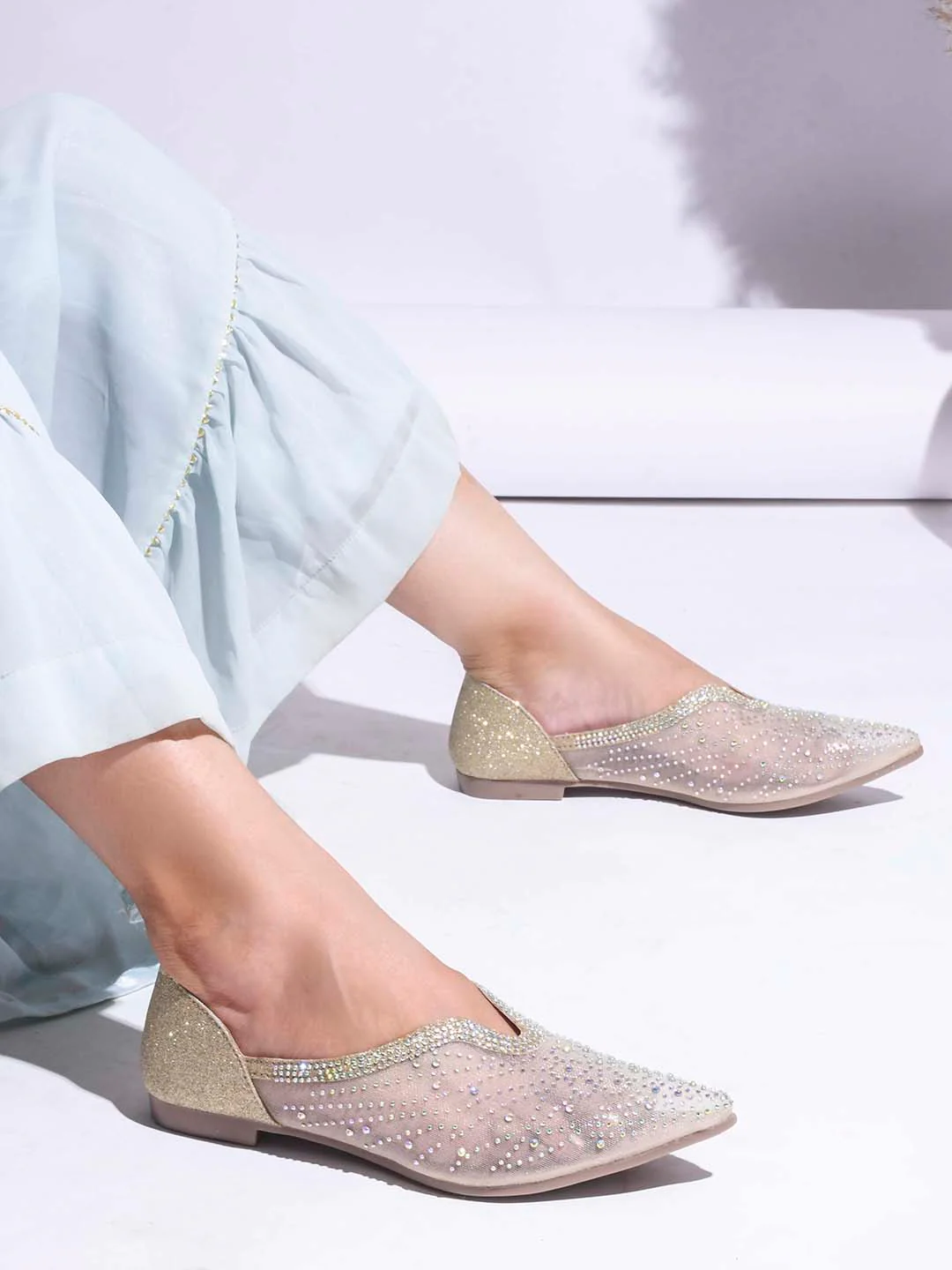 Jm Looks Women's Embellished Pointed Toe Flat - Image 10