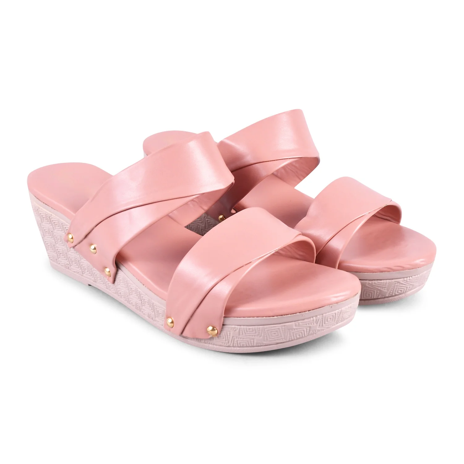 Jm Looks Women's Dual Strap Wedge Slides Sandals with Comfortable Platform Sole - Image 14