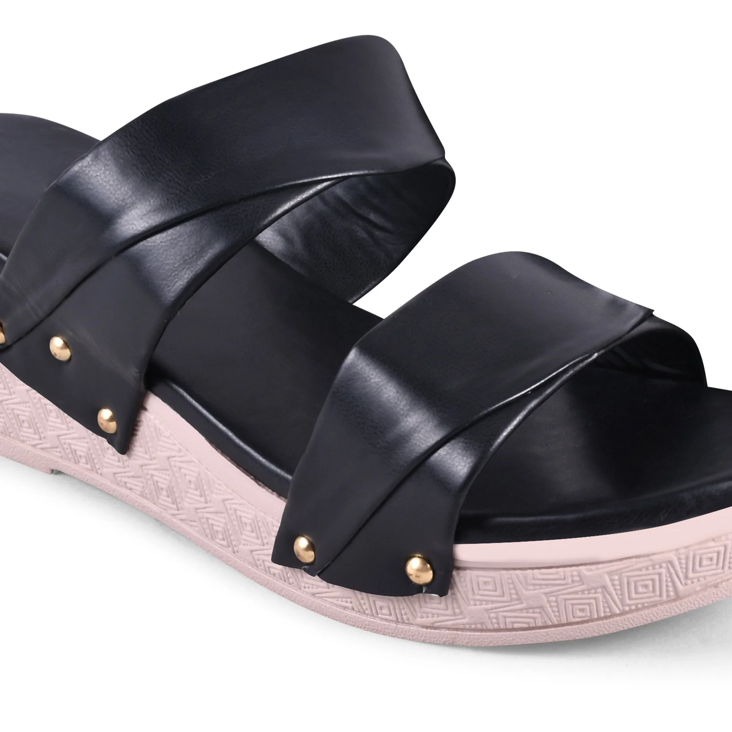 Jm Looks Women's Dual Strap Wedge Slides Sandals with Comfortable Platform Sole - Image 6