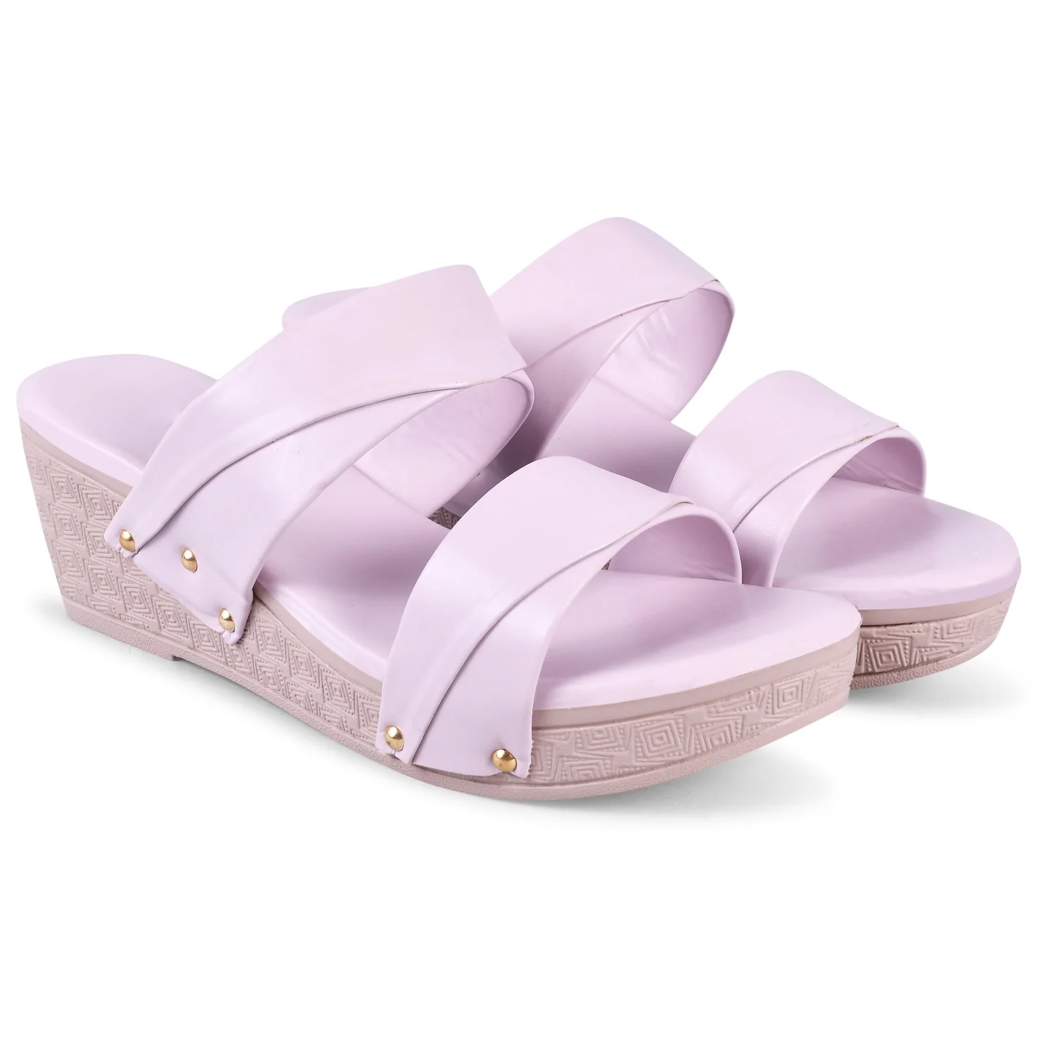 Jm Looks Women's Dual Strap Wedge Slides Sandals with Comfortable Platform Sole - Image 8
