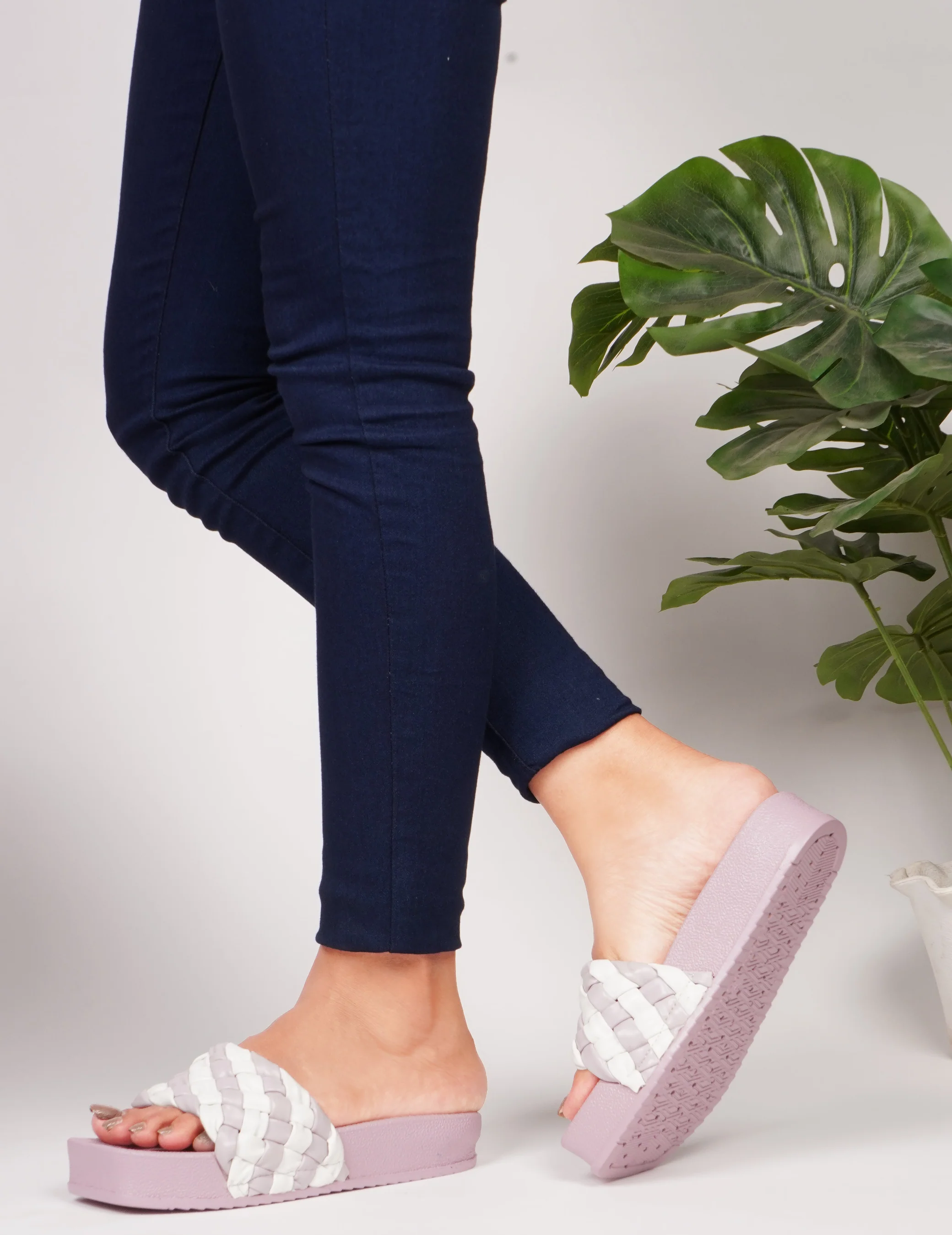 Woven Braided Platform Slides Padded Strap Casual Summer Wedge Sandals - Image 11