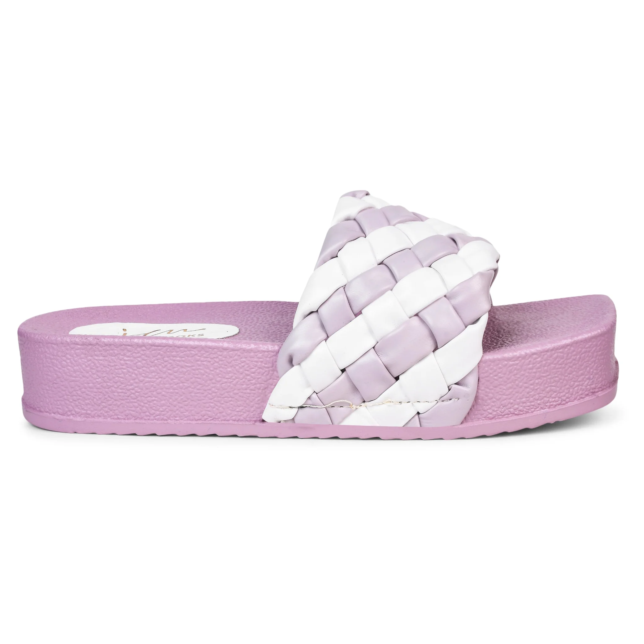 Woven Braided Platform Slides Padded Strap Casual Summer Wedge Sandals - Image 12