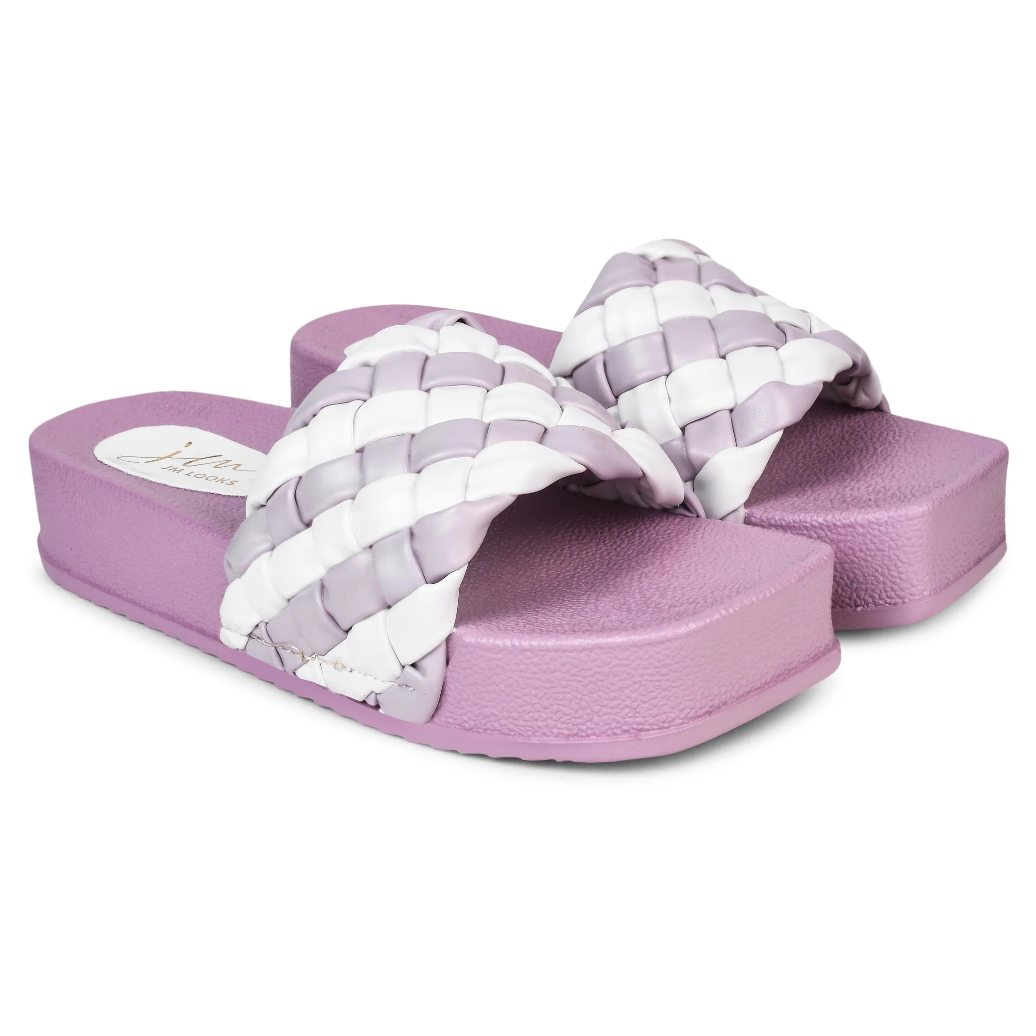 Woven Braided Platform Slides Padded Strap Casual Summer Wedge Sandals - Image 13