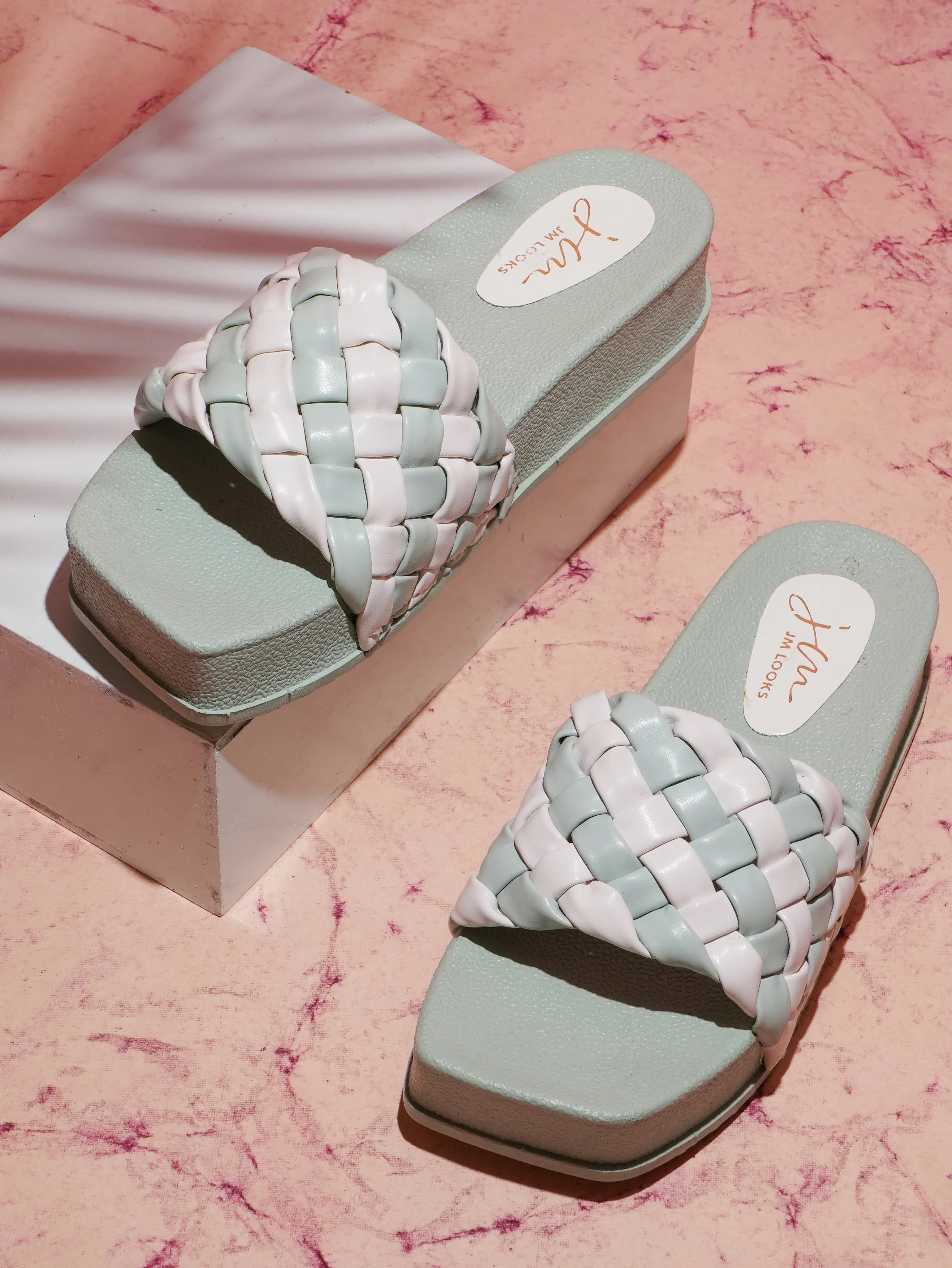 Woven Braided Platform Slides Padded Strap Casual Summer Wedge Sandals - Image 14