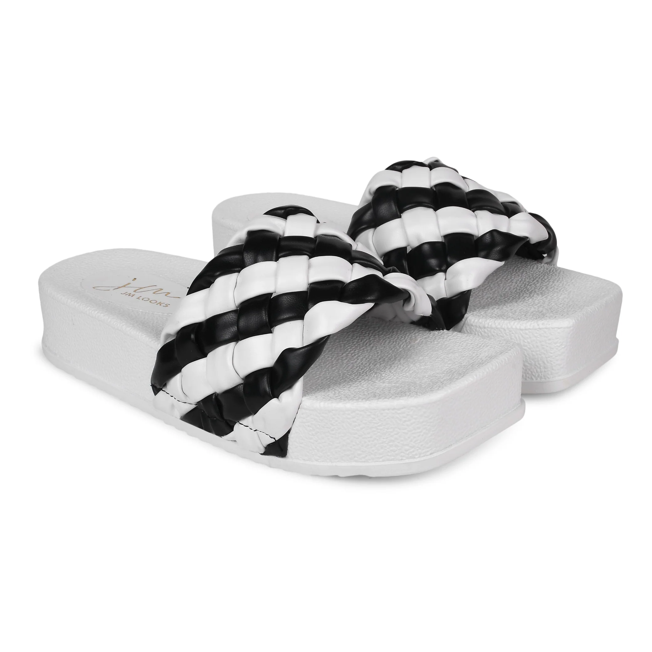 Woven Braided Platform Slides Padded Strap Casual Summer Wedge Sandals - Image 23