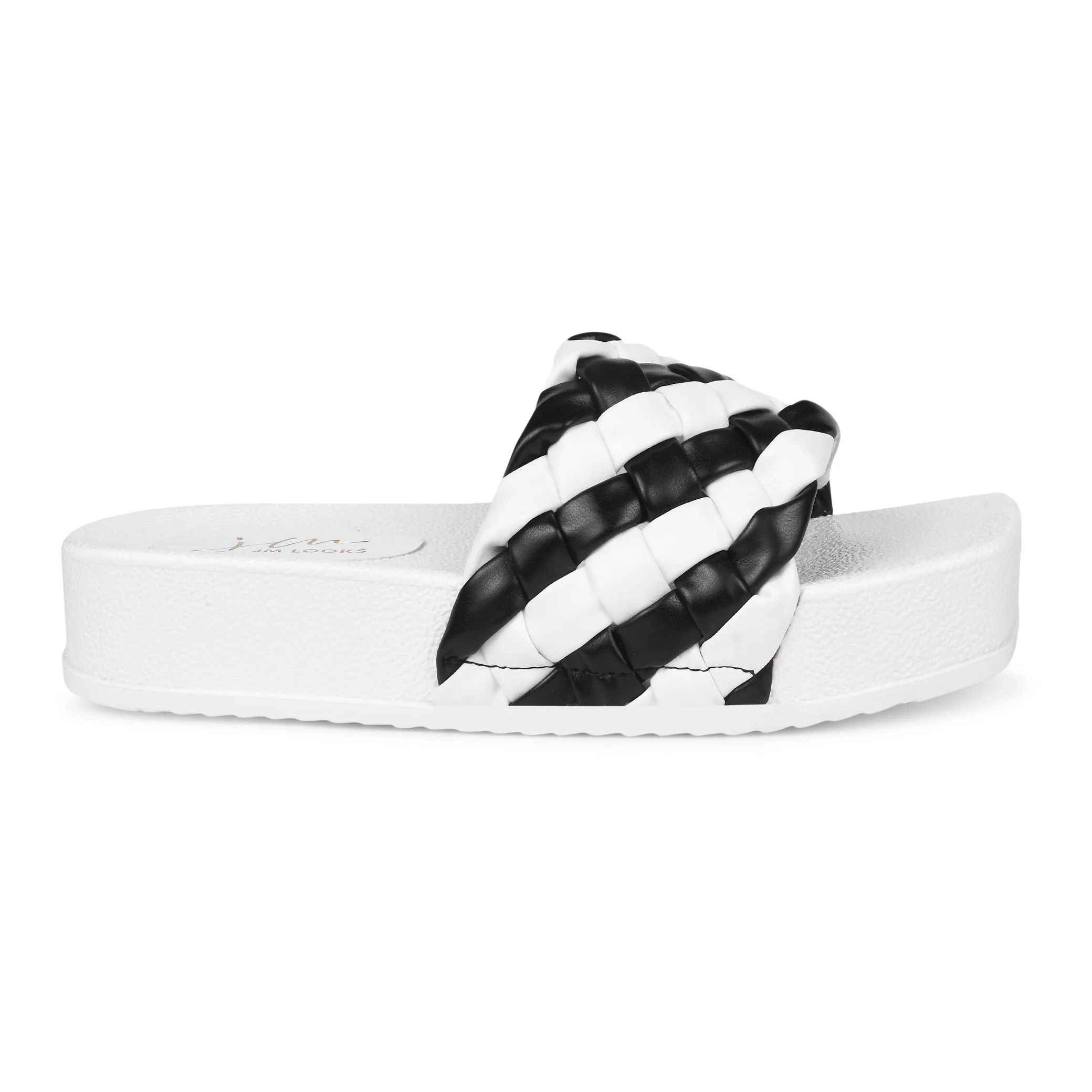 Woven Braided Platform Slides Padded Strap Casual Summer Wedge Sandals - Image 24